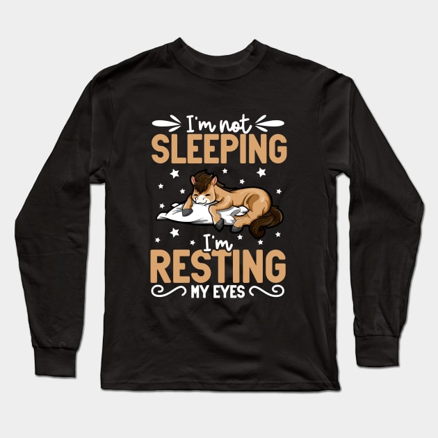 Horse - I'm not sleeping I'm resting my eyes Long Sleeve T-Shirt by Modern Medieval Design